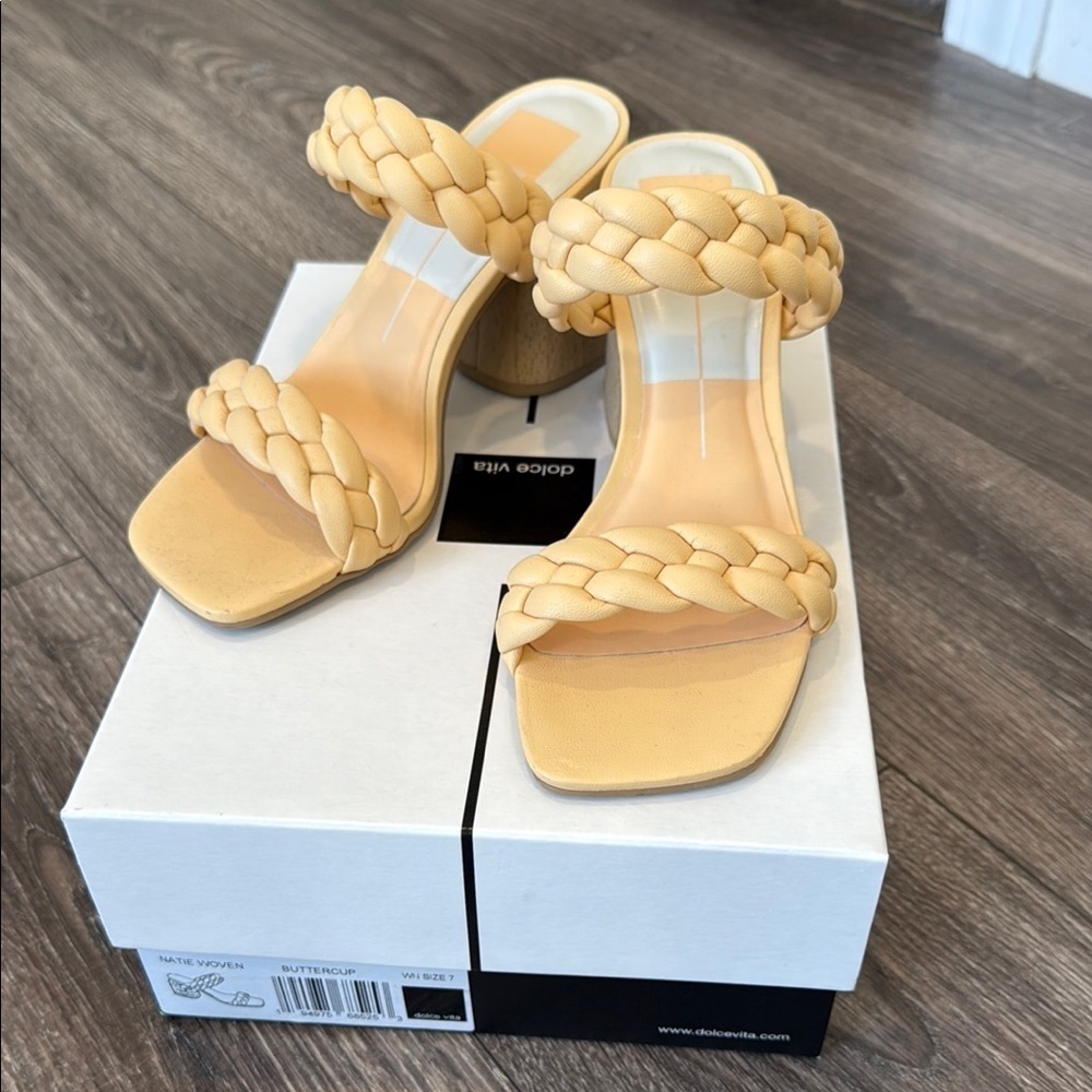 Dolce Vita Natie Woven Braided Sandals “buttercup”